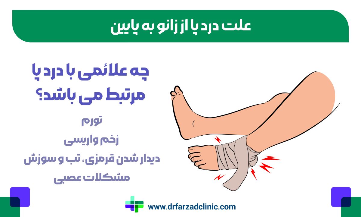 چه علائمی با درد پا مرتبط می باشد؟